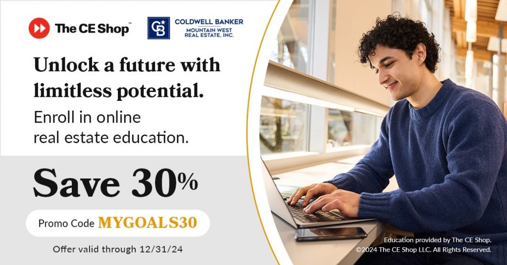 Unlock a future with limitless potential. Enroll in online real estate education. Save 30% with promo code MYGOALS30